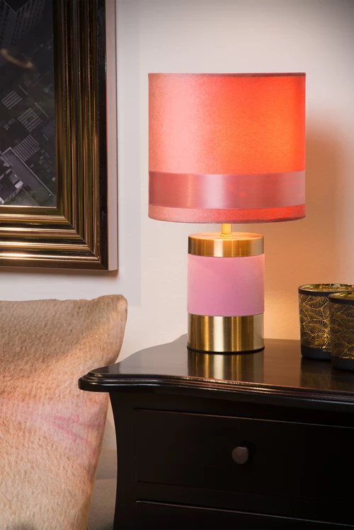 Lucide EXTRAVAGANZA FRIZZLE - Table lamp - Ø 18 cm - 1xE14 - Pink - atmosphere 2